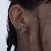 Moonstone Lava Stud Earrings