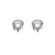 Moonstone Lava Stud Earrings